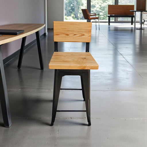 Natural Wood Chairs Reclaimed Distressed Stool Counter Height Bar Height Dining Comfortable Industrial Design