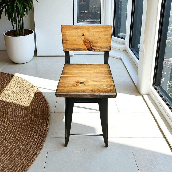 Barstools Dining Chairs Comfortable Design Reclaimed Distressed Wood Counter or Bar Height Stool