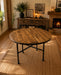 Reclaimed Distressed Round Dining Table with X Pipe Base. Standard , Counter , or Pub / Bar Height