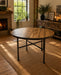 Reclaimed Distressed Round Dining Table with X Pipe Base. Standard , Counter , or Pub / Bar Height