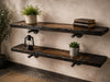 Tortured Single Plank Pipe Shelf - Everything Included to Mount to Drywall or Wood