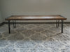 Clearance Sale! Reclaimed Distressed Custom Built Industrial Bench with Heavy Duty Rebar Hairpin Legs, Lots of Character.