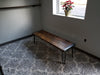 Clearance Sale! Reclaimed Distressed Custom Built Industrial Bench with Heavy Duty Rebar Hairpin Legs, Lots of Character.