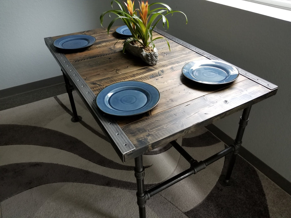 Clearance Sale! Reclaimed Distressed Dining Table with Pipe legs Pub Height Counter Height