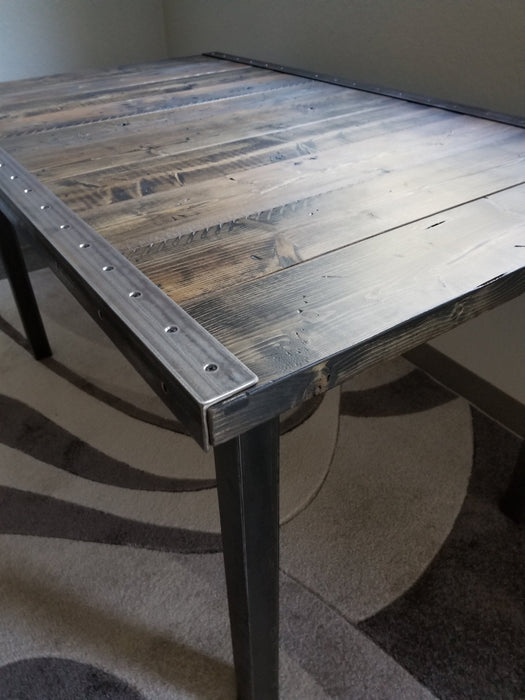 Custom Conference Table with Reclaimed Distressed wood and 2x2 legs