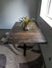 Clearance Sale! Reclaimed Distressed Restaurant Dining Table with Pedestal Base//Character//Custom built Industrial raw steel