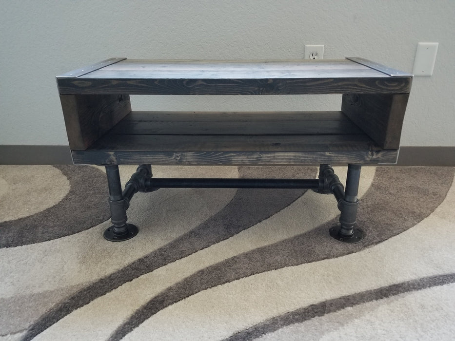 Sale! Industrial Coffee, Side Table, TV Stand, Shoe Bench Reclaimed Distressed Wood with Pipe Legs