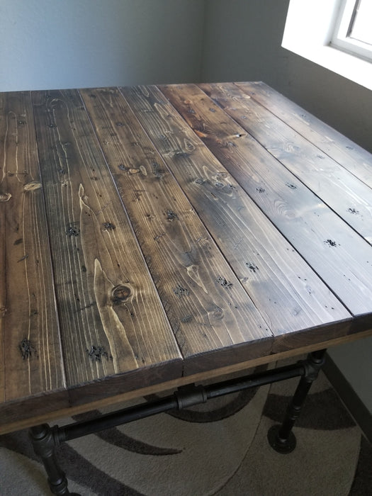 Clearance Sale! Reclaimed Distressed Wooden Desk with Pipe Legs