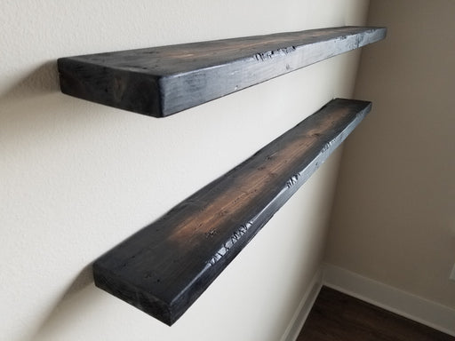 Clearance Sale! Set of 2 Shelves made with Tortured Reclaimed Distressed wood, hardware not included