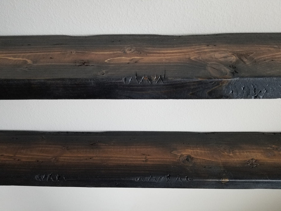 Clearance Sale! Set of 2 Shelves made with Tortured Reclaimed Distressed wood, hardware not included