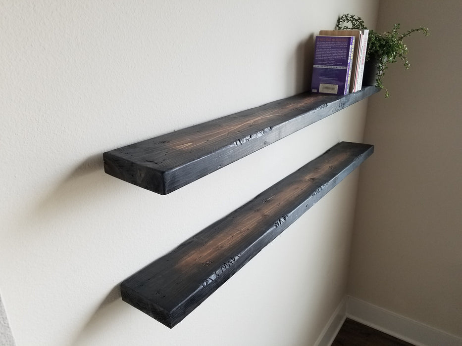 Clearance Sale! Set of 2 Shelves made with Tortured Reclaimed Distressed wood, hardware not included