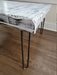 Clearance Sale! White Reclaimed Distressed Wooden Coffee Table with hairpin legs