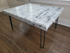 Clearance Sale! White Reclaimed Distressed Wooden Coffee Table with hairpin legs