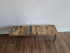 Sale! Wooden Thick and Chunky Bench Reclaimed Distressed Custom built Industrial style, Heavy Duty Rebar hairpin legs, Lots of Character.