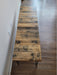 Sale! Wooden Thick and Chunky Bench Reclaimed Distressed Custom built Industrial style, Heavy Duty Rebar hairpin legs, Lots of Character.