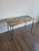 Clearance Sale! Killer Wood Desk Reclaimed Distressed Industrial Desk with Rebar Hairpin Legs