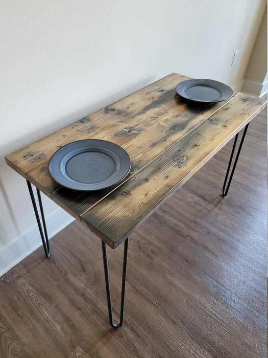 Clearance Sale! Killer Wood Dining Table Reclaimed Distressed Industrial with hairpin legs