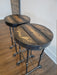 One Tortured Round Industrial Bar Stool with Pipe Legs any size or height