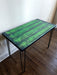 Sale! Alien Green Reclaimed Distressed Industrial Wood Desk with rebar hairpin legs