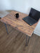 Sale! Chunky Log Reclaimed Distressed Industrial Wood Desk with rebar hairpin legs