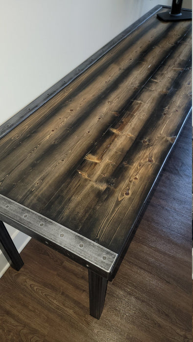 Any Size - Tortured Writing Desk L-Shaped Reclaimed Distressed Industrial Style with 2x2 legs free shipping