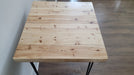 Clearance Sale! Natural Wood Reclaimed Distressed Dining Table with Rebar Hairpin Legs