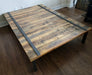 Clearance Sale! Rustic Platform Bed Reclaimed Distressed Solid Wood and Steel