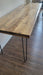 Clearance Sale! Alive Edge Reclaimed Distressed Dining Table with Rebar Hairpin Legs with Live Edges