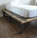 Clearance Sale! Rustic Platform Bed Reclaimed Distressed Solid Wood and Steel