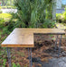 2.25" Custom L-Shaped Desk Reclaimed Distressed with Hairpin legs