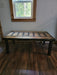 Lightly Tortured Reclaimed Distressed Industrial Coffee Table made with Solid Wood and 2x2 legs legs