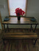Rustic Industrial Dining Table with Heavy Duty Pipe Legs