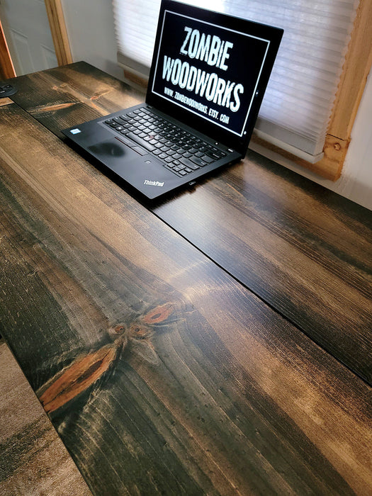 Rustic Industrial Desk with Heavy Duty Pipe Legs