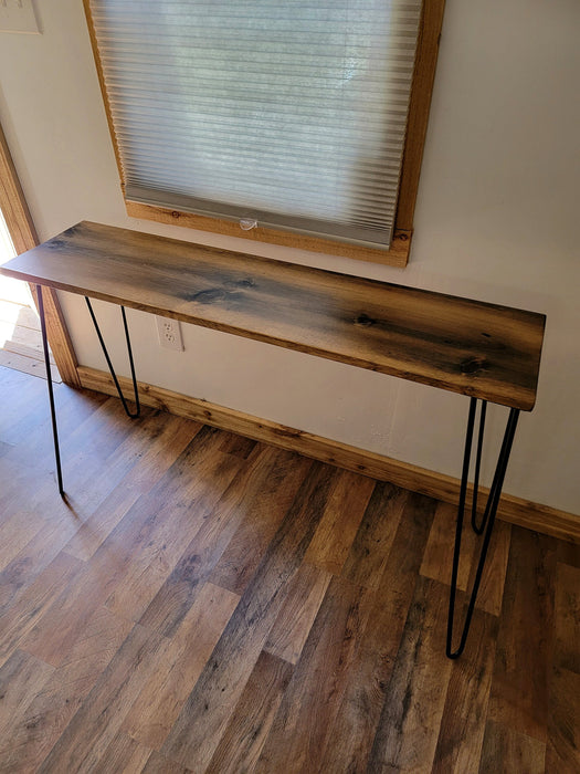 Reclaimed Distressed Simple Dining Table with Hairpin Legs