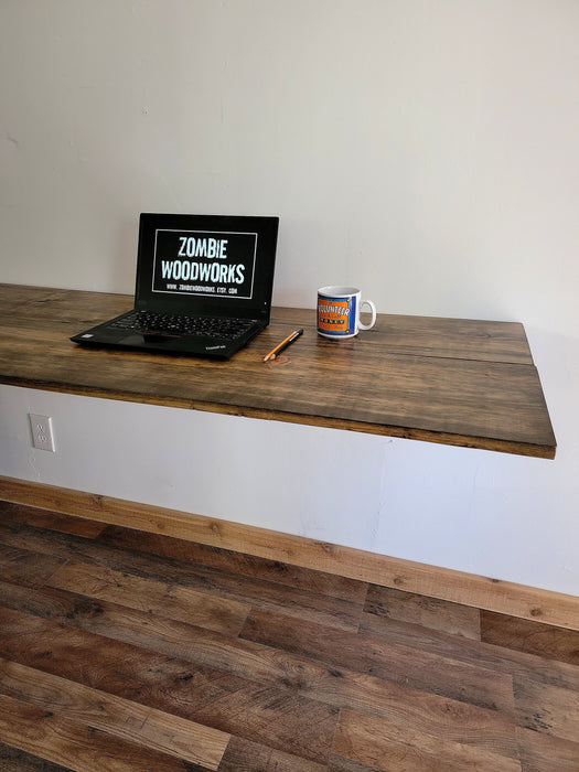 Rustic Simple Floating Murphy Desk. Strong. Sturdy. Folding Desk