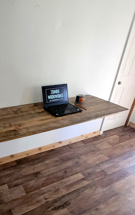 Rustic Simple Floating Murphy Desk. Strong. Sturdy. Folding Desk